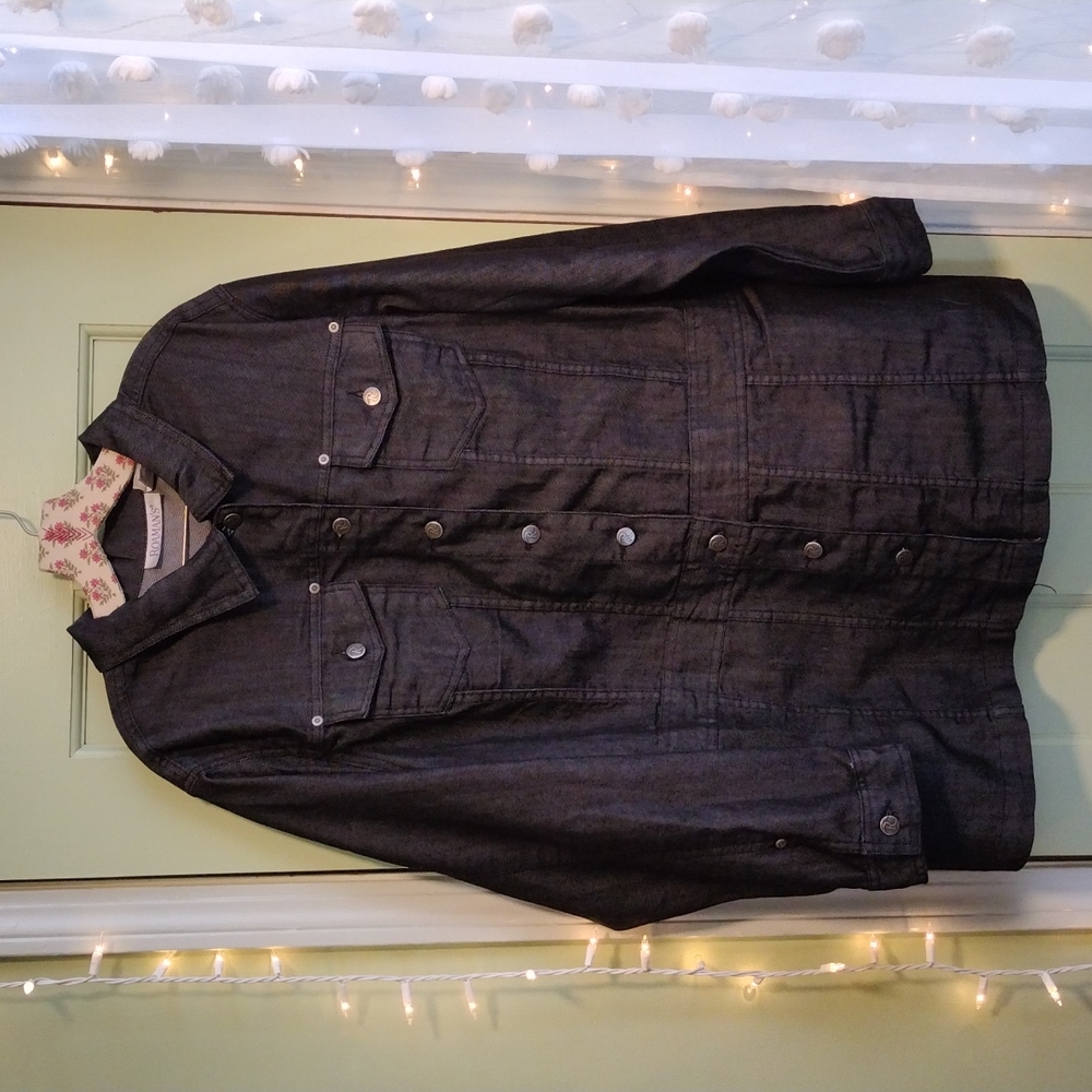 Women's Roaman's dark wash duster denim jacket 22W
